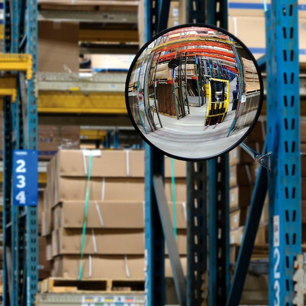 Round Acrylic Convex Mirror, Indoor, 18 Dia., 160, Viewing Angle